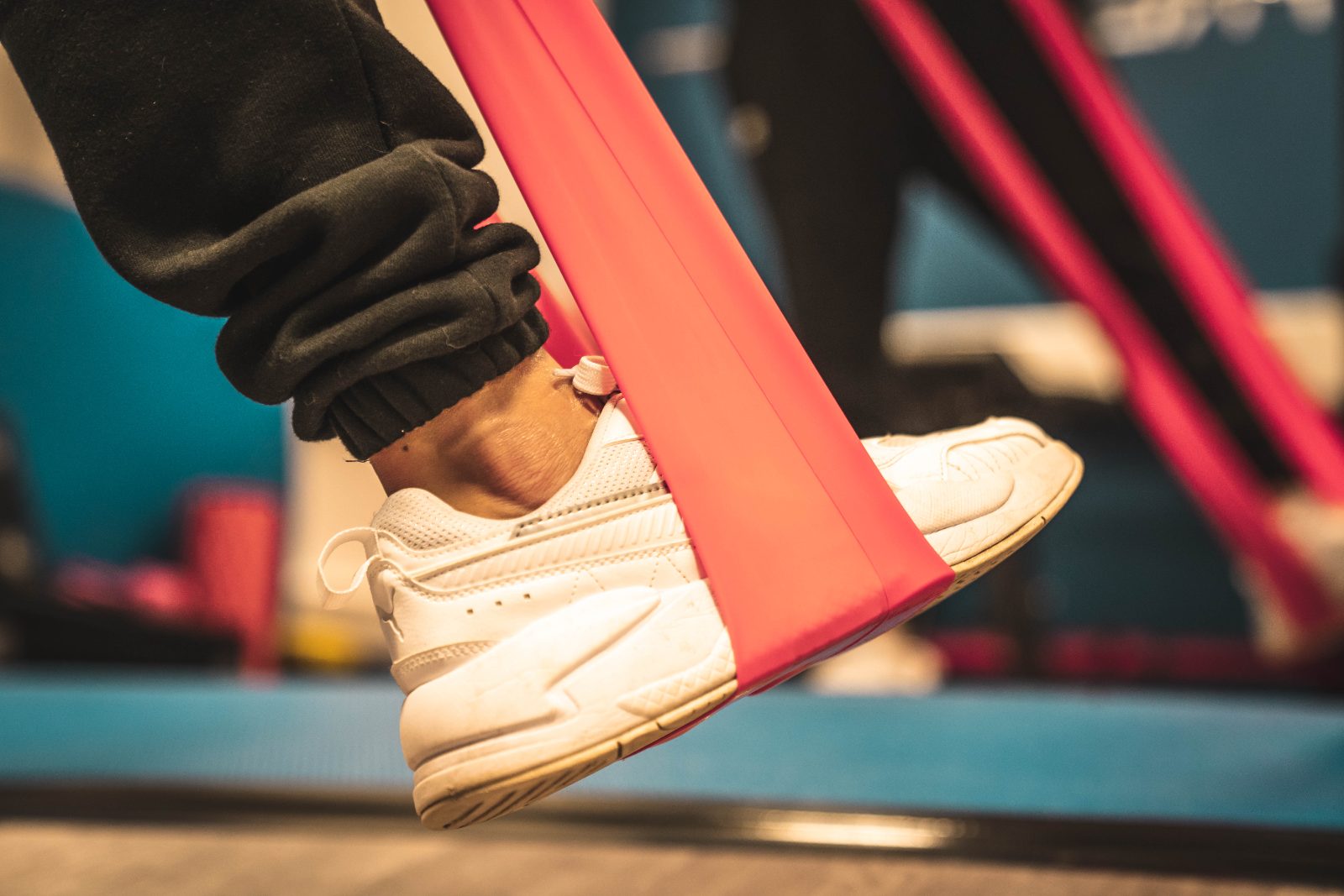 Resistance band gait work at Logical Injury Rehab, Blackburn